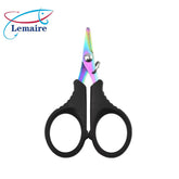 Stainless steel titanium-plated fishing scissors set, fish scissors, anti-lost rope, telescopic buckle, lure PE line small scissors, fishing tools-Lemaire fishing gear